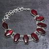Red Labradorite Gemstone Handmade 925 Sterling Silver Jewelry Necklace 18" Z5F74