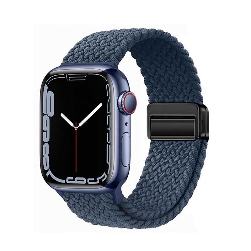 Magnetic Buckle Nylon Watch Strap for Apple Watch Series 5-10 Smartwatches