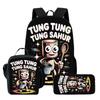 Wooden Stick Man Brain Rot Schoolbag High Definition Printing Leisure Cross Border Light Backpack