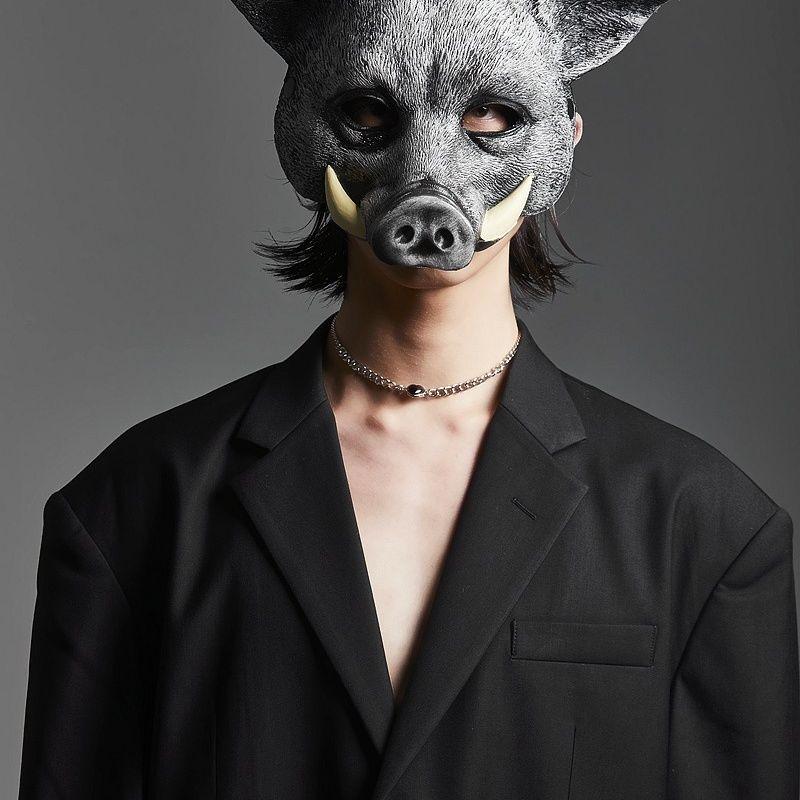 Creative Full Face Men Women Wild Boar Party Masks Modern Simple Large Animal Halloween Girl Costume Fashion Food Blogger Mask