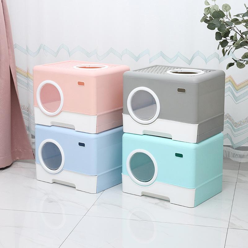 Cat Litter Box Full Semi-enclosed  Top In Toilet  Oversized Deodorant Cat Basin