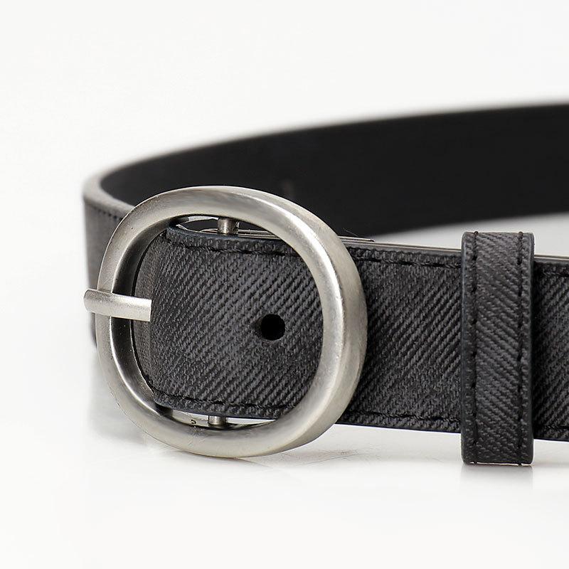 New Women's Belt Personalized Denim Leather Belt Casual Simple Jeans Decorative Pin Buckle Belt Women