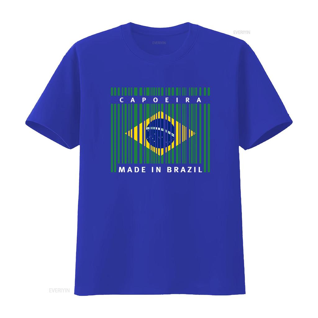 Capoeira Made In Brazil Print T Shirt Casual Fashion Vintage Washed Unisex Streetwear Stylish Graphic Top For Everyday Wear