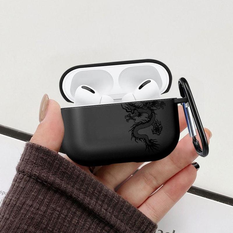 Cool Dragon Pattern Snake and Rose Earphone Cases Cover Case For Airpods 4 2 3 Pro 1 Pro3 Pro2