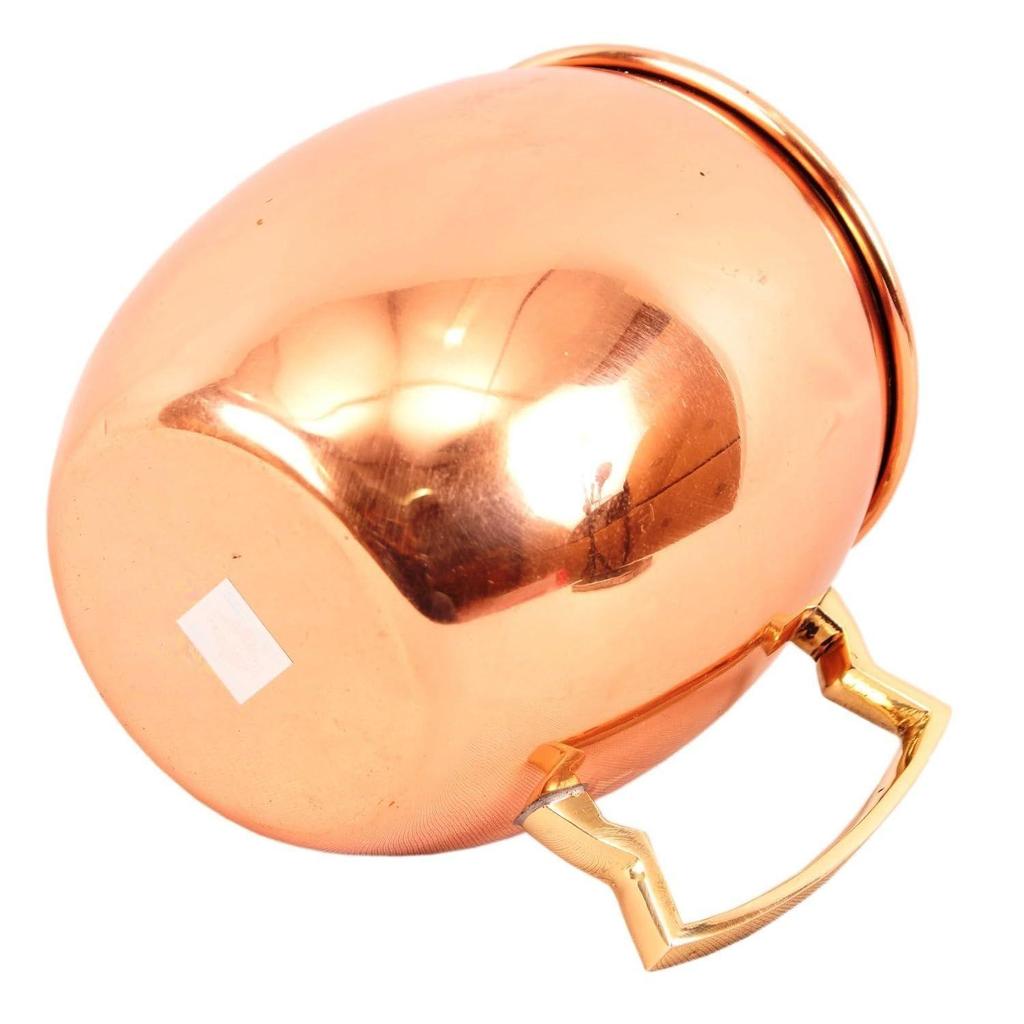 Pure Copper Round Shaped Plain Design Moscow Mule Beer Mug Cup, Volume-530ML, Set of 4