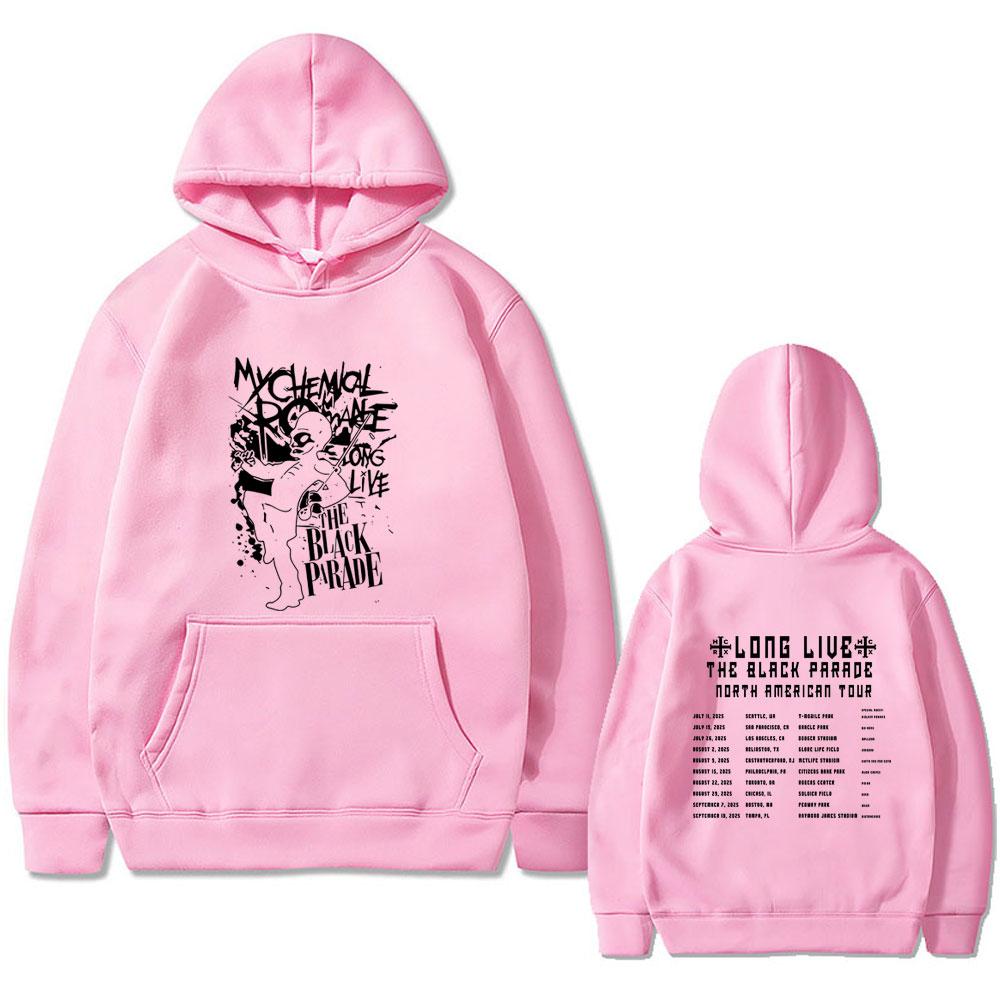 My Chemical Romance Band Hoodie Long Live The Black Parade Tour 2025 Sweatshirt Men's Gothic Punk Streetwear Man Casual Hoodies