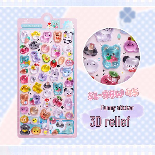 Popular 3D Animal Cartoon Crystal Stickers for Kids' Phone Cases