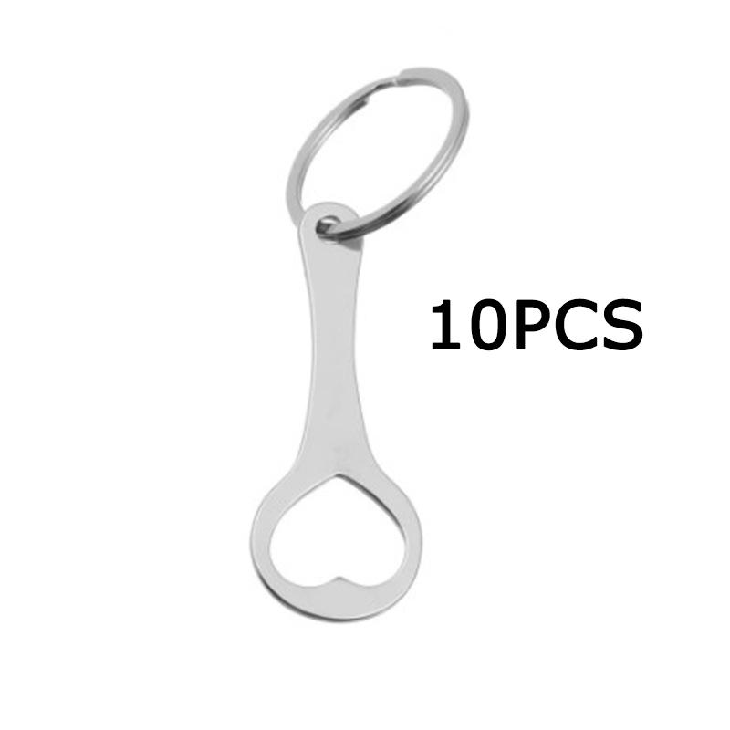 

WTEMPO Supermarket Mall Shopping Cart Assisted Key Chains Creative Stainless Steel Keychains DIY Door Key Car Key Hanging Accessories 10pcs