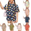 Kids Casual Short Sleeve Top and Shorts Set Animal Print Lightweight Comfortable Summer Outfit for Boys and Girls