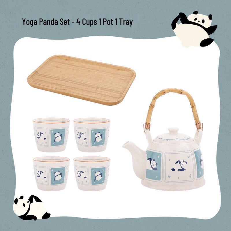 Yoga Panda Ceramic Teapot Set