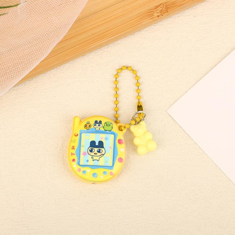 

Tamagotchi Cat Bear Keychain Realistic Electronic Pet Beads Necklace Pendant Keyring Jewelry Bag Decoration