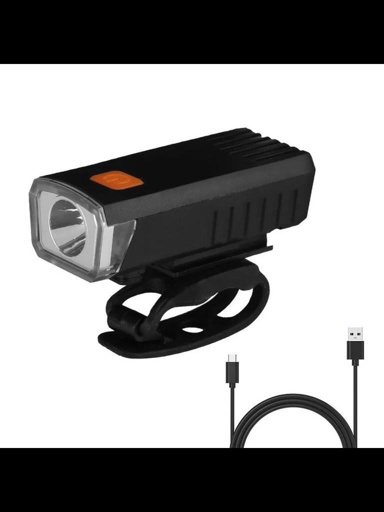 USB Rechargeable LED Bicycle Headlight - High Brightness, Easy to Install, ABS Material, Ideal for Night Riding