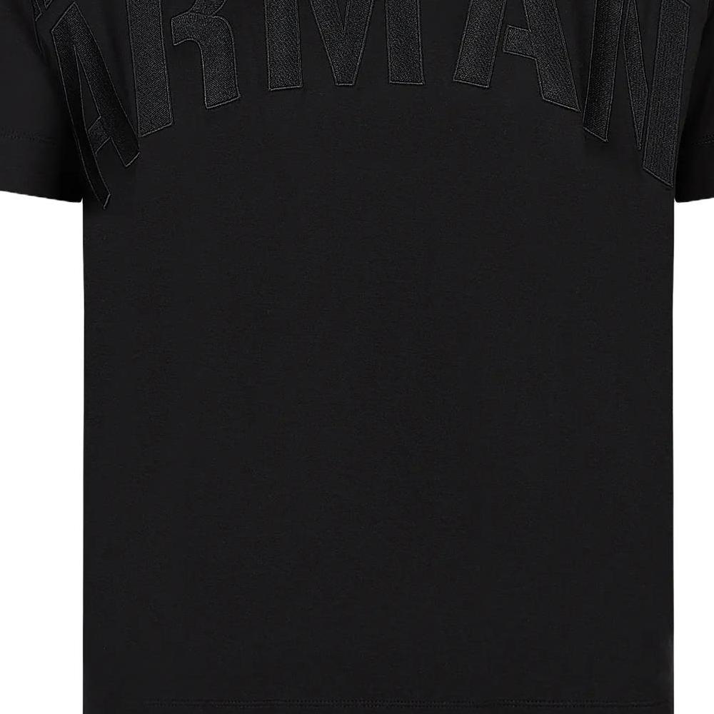 Emporio Armani Letter Logo Printed Round Neck Casual Short Sleeve T-Shirt Men Tops Black 3R1TZ21-JUVZ1-0095