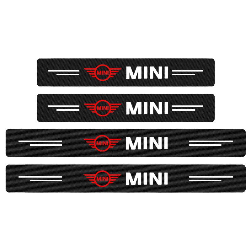 

4 шт. Наклейка для защиты порогов автомобиля из углеродного волокна, защита от царапин, рестайлинг для BMW Mini Cooper F54 F55 F56 R56 R60 SONE Roadster Clubman Coupe