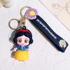Snow White Elsa Alice Pendant Keychain Cartoon Phone Bag Mermaid Princess Key Chain Jewelry Kids Fans Gifts