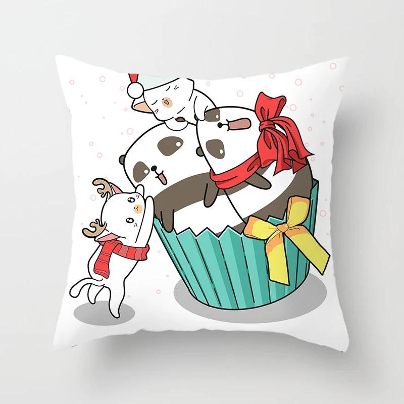 Christmas Elk Home Pillowcase Christmas Printed Bed Home Decor Cushion Cover Christmas Decorative Pillowcase