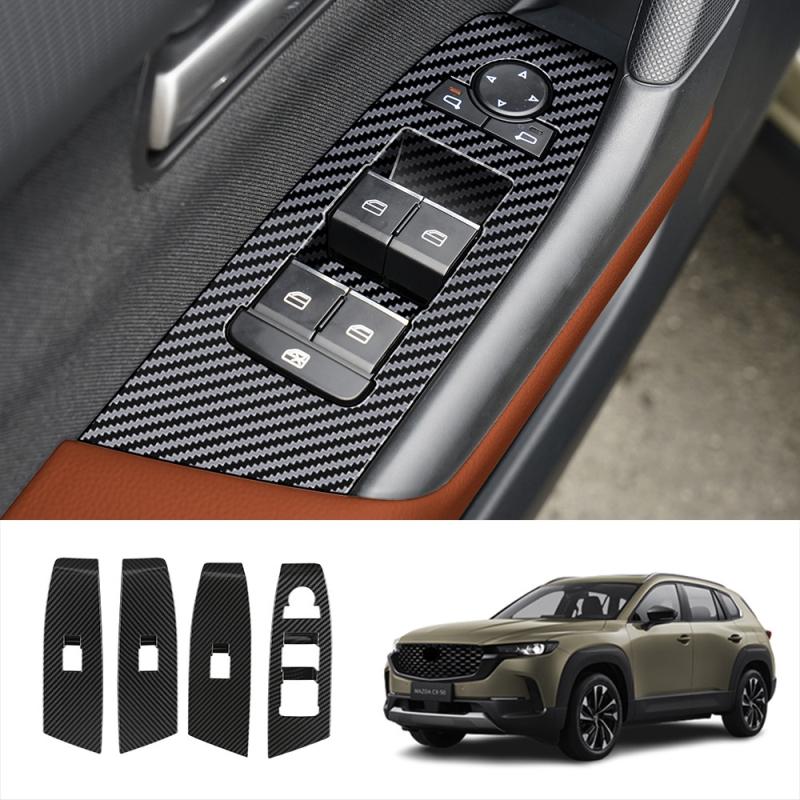 For Mazda CX-50 CX 50  2024 ABS Inner Car Door Armrest Window Lift Button Switch Cover Glass Control Panle Cover Accessories