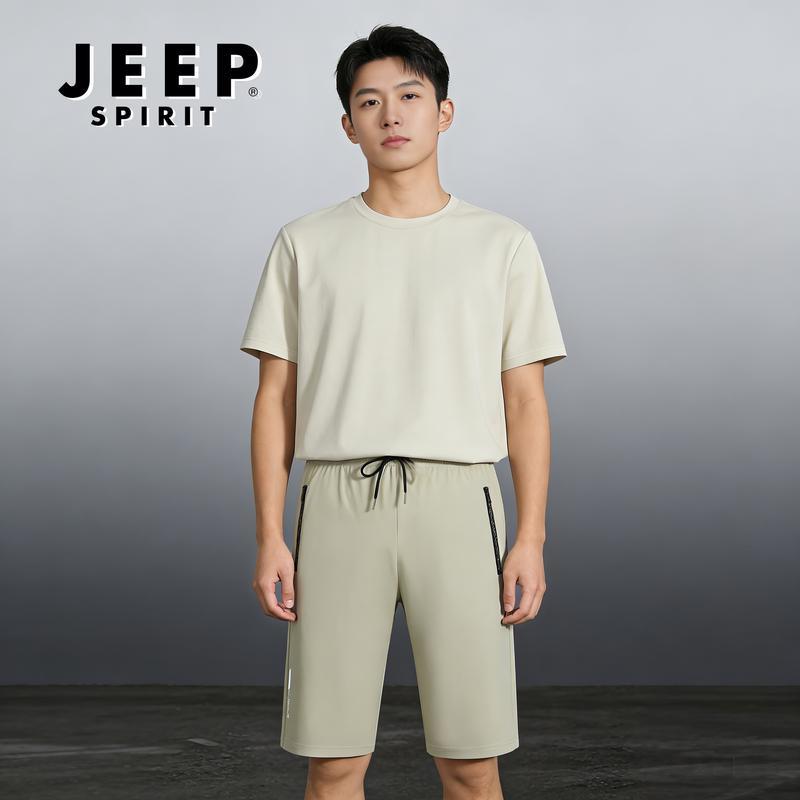 JEEP SPIRIT Men's Ice Silk Casual Capri Shorts