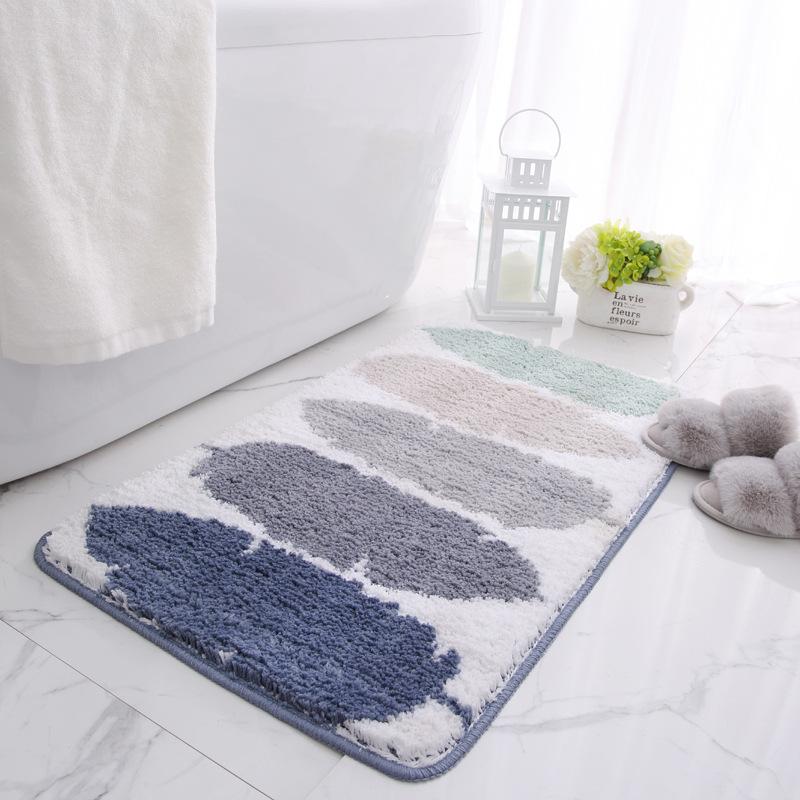 Inyahome Indoor Décor Area Rug for Kitchen Floor Bathroom Rugs Moroccan Vintage Soft and Absorbent Microfiber Bath Mat Non-Slip