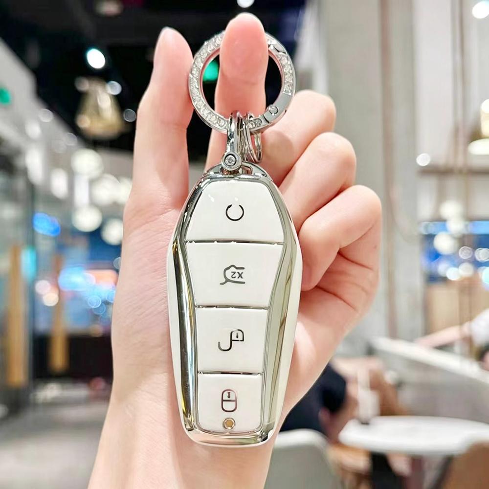 Tpu Remote Fob Holder For Byd Song Plus Atto 3 Han Ev Tang Dm Qin Seal Dolphin Car Key Case Cover Shell Keychain Accessories