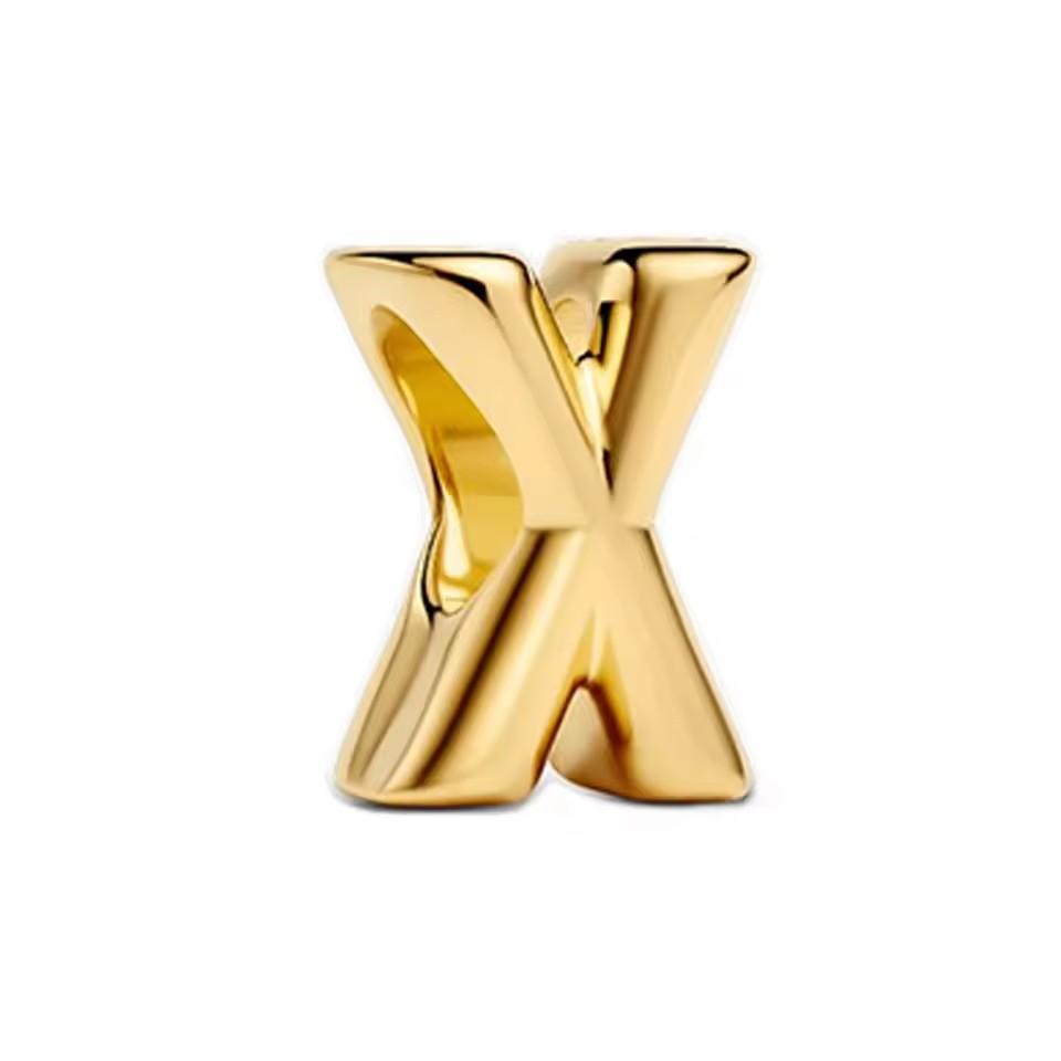 Classic And Minimalist Copper And Gold 26 Letters A-Z Charm Beads Fit For Bracelets Necklaces Diy Boutique Party Jewelry