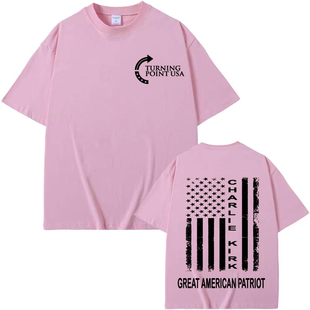 Pray for Charlie Kirk Great American Patriot T-shirts Men 90s Vintage Hip Hop T Shirt Unisex Fashion Casual Short Sleeve T-shirt
