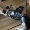 Fashion 2025 Winter Cowboy Boots for Women Fashion Belt Buckle Bandage Long Boots Female Elegant Square Heel Women's Knight Bootties