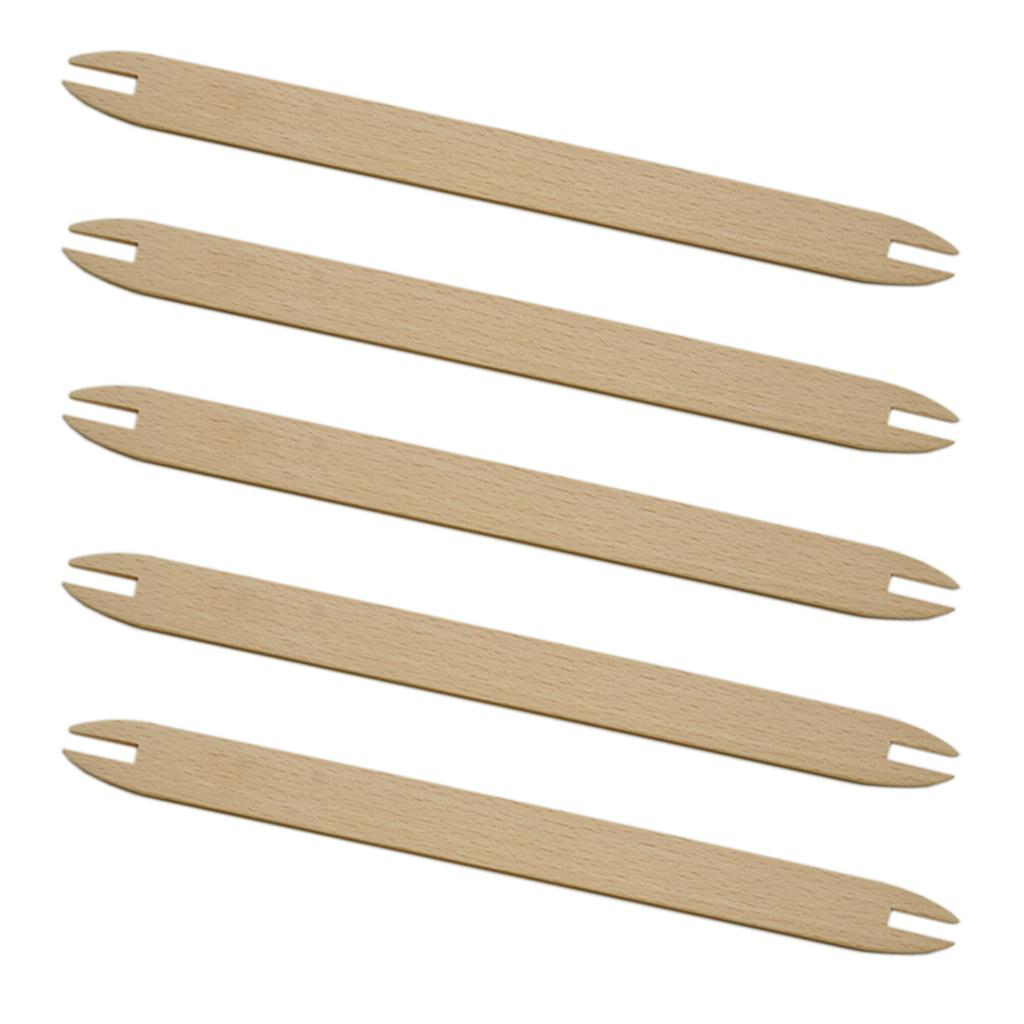 5Pieces Weaving Shuttle Natural Wood Weaving Sticks For Knitting Sweaters Scarf Rugs Wall Hanging Tapestry Crafting