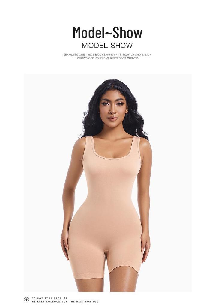 Women's Seamless Nude Bodysuit: Tight-fitting Yoga Wear for Fitness, Running, and Waist Slimming Sportswear.