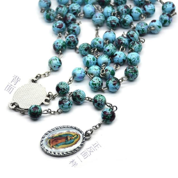 Men Women Rosary Necklace Medal-Catholic Christian Religious Prayer Gift Chain