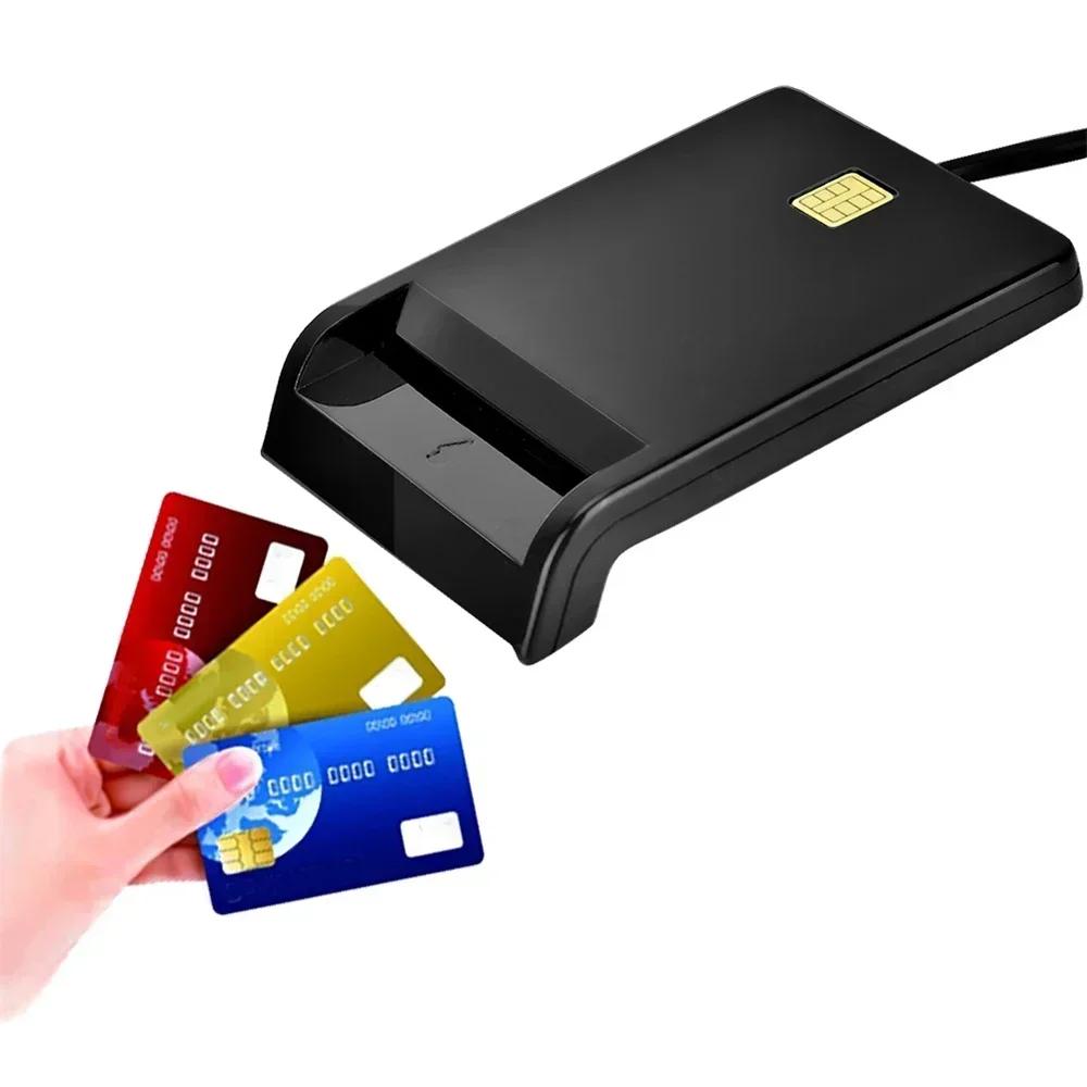 Lettore Scrittore Smart Card USB per Carte Bancarie IC/ID/EMV, Conforme CCID Supporta Windows 10/8/7 Sistema Operativo Linux, USB-CCID ISO 7816