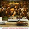 2D Flat,Dogs Playing Pool Cigar Smoke Vintage Style Funny Animal Art Tapestry Man Cave Bar Decor Humorous Pet Lover Gift Wall