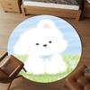 1pc Pomeranian Bow Round Chair mat office Area Rug - Non-Slip, Floor Mat for Office, Bedroom, and Indoor Decor p127161