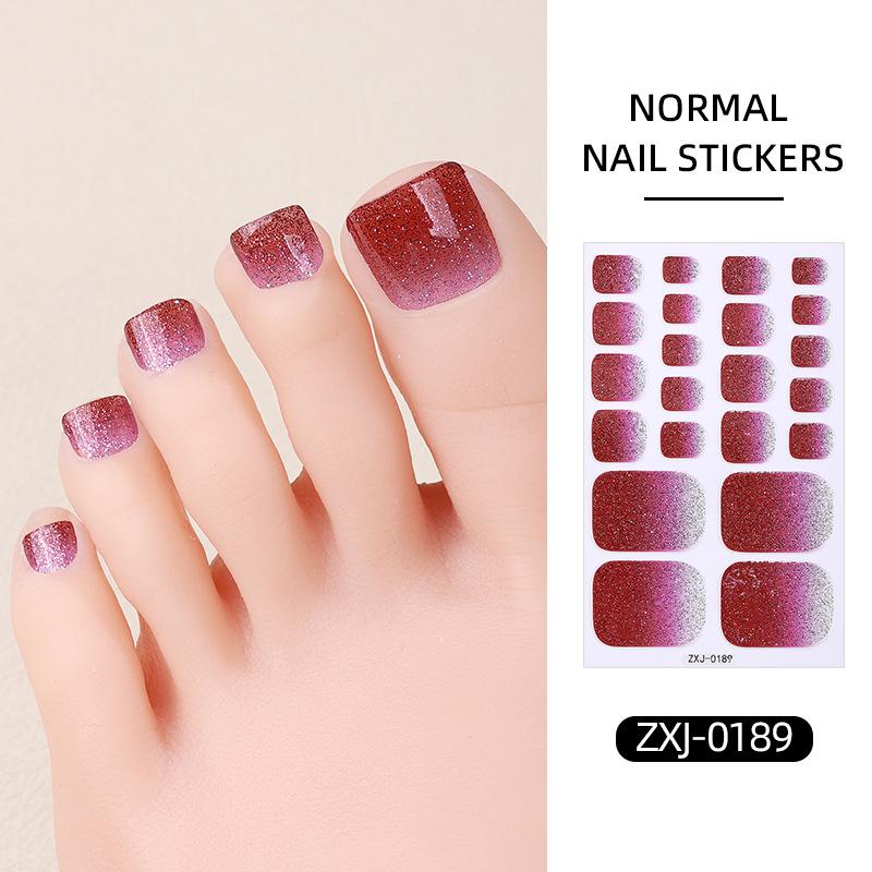 New Summer Glossy Pink Gradient Toenail Stickers, Perfect for Beachy Girls, Trending Nail Art Stickers.