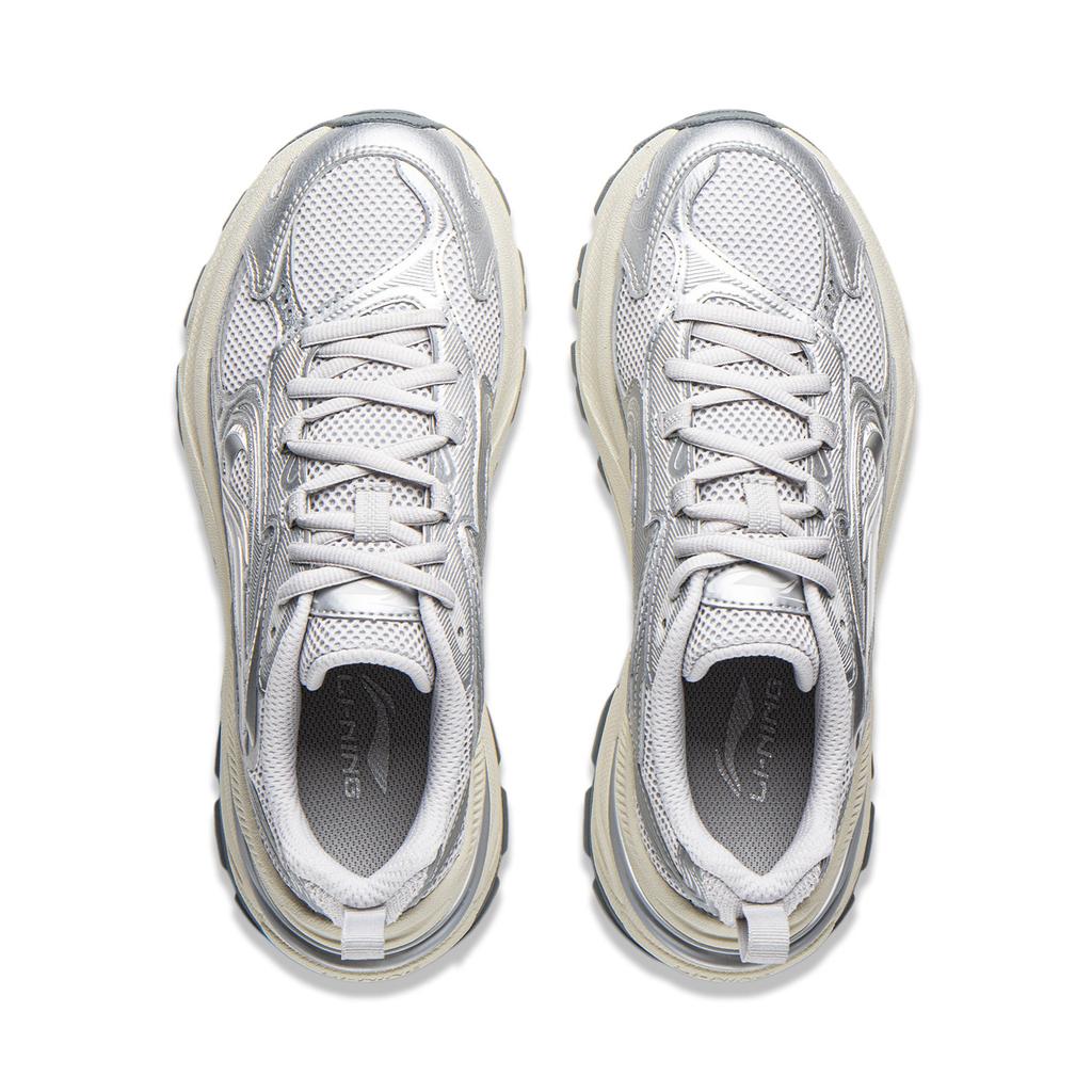 Li Ning Wind Collection Cushioning Slip Resistant Abrasion Resistant Support Low top Casual Shoes Women's Gray AGLW004-2