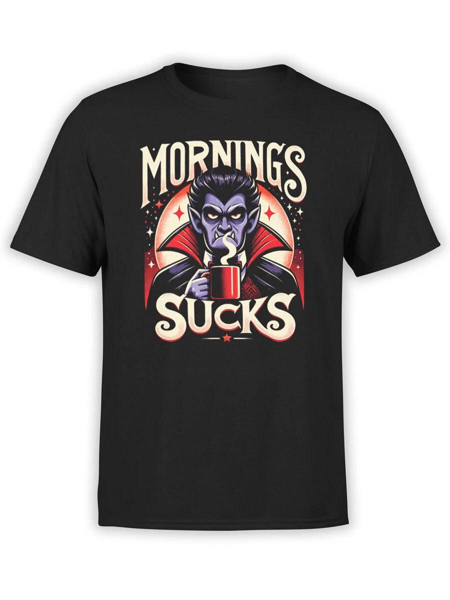 FANTUCCI Unisex T-Shirts | Mornings Sucks T-Shirt | 100% Cotton 2XL