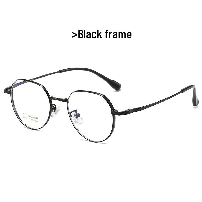 2023 Autumn Polygon Korean Style Round Titanium Glasses: Ultra-light, Anti-blue Light Myopia Frames Myopia  Anti-blue Light Compatible