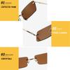 Occhiali da Sole Quadrati Senza Montatura con Lenti Colorate Stile Coreano Streetwear Design Y2K Ideali per Escursioni Leggeri [Dea Bona] - - - Viaggio, Sport,