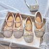 High-heeled Girls' Princess Shoes Spring and Autumn 2025 New Little Girl Leather Shoes with Dress Soft-soled Children's Crystal Shoes Single Shoes
