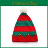 Chapéu de Tricô Listrado de Natal para Adultos e Crianças com Sino Para Aquecimento de Inverno da Família