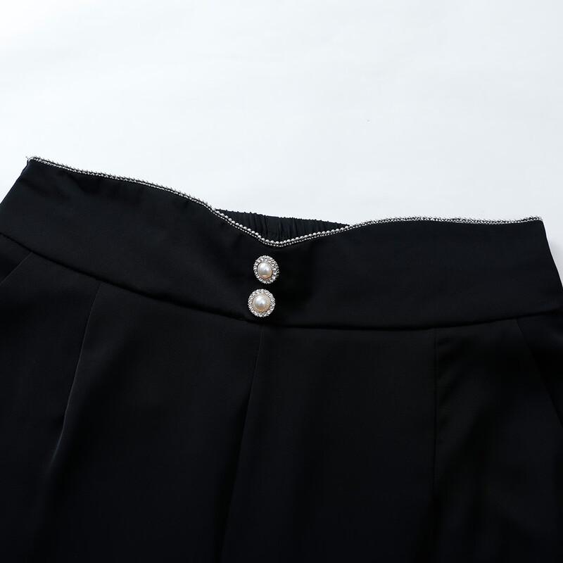 Paster Women's Elastic Waist Straight-Leg Cropped Pants