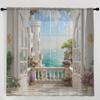 Sheer Castle Ocean View Curtains Romantic Dreamy Print Kitchen Caf Living Room Balcony Garden Curtain Set Of 2 Made Polyester Washable Ready
