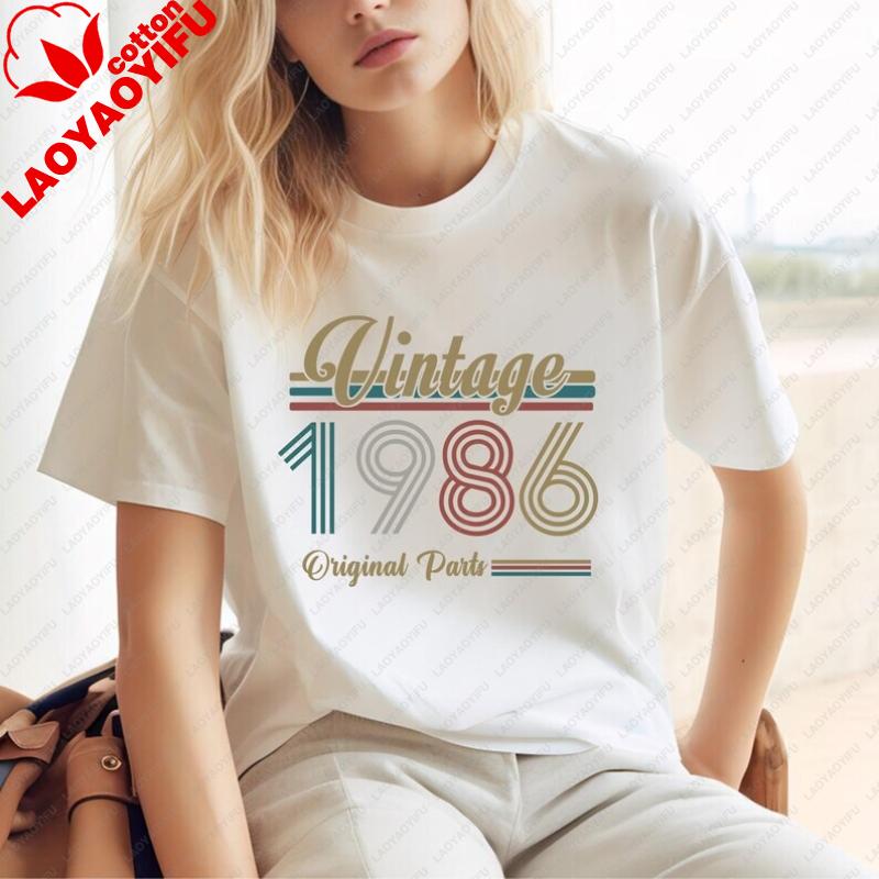 

1986 Vintage Birthday Shirt 40th Birthday Best Friend Limited 1986 Tee Women Clothes Graphic T Shirts Y2k Top Harajuku Tops Tee S