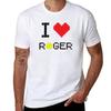 I Love Roger Tennis Retro Pixel Light 2 TShirt T Shirt for Man 100 Percent Cotton Cotton T Shirts Man 100 TShirt