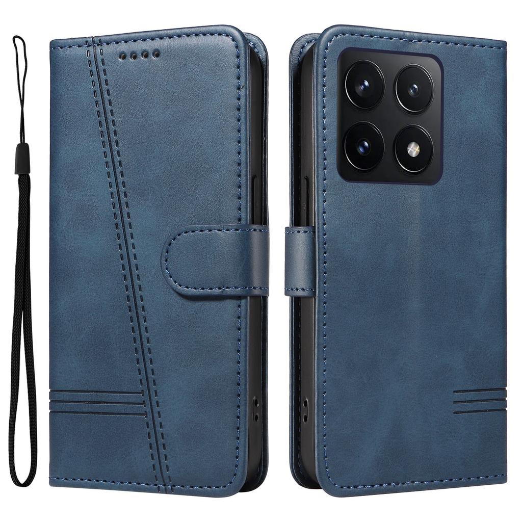 For Xiaomi 14T Case Flip Wallet T-Shape Lines Leather Phone Cover
