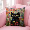 Painting Of A Cat Cushion Cover Pillowcase Upholstery Sofa Throw Pillow Home Decor Pillowcas