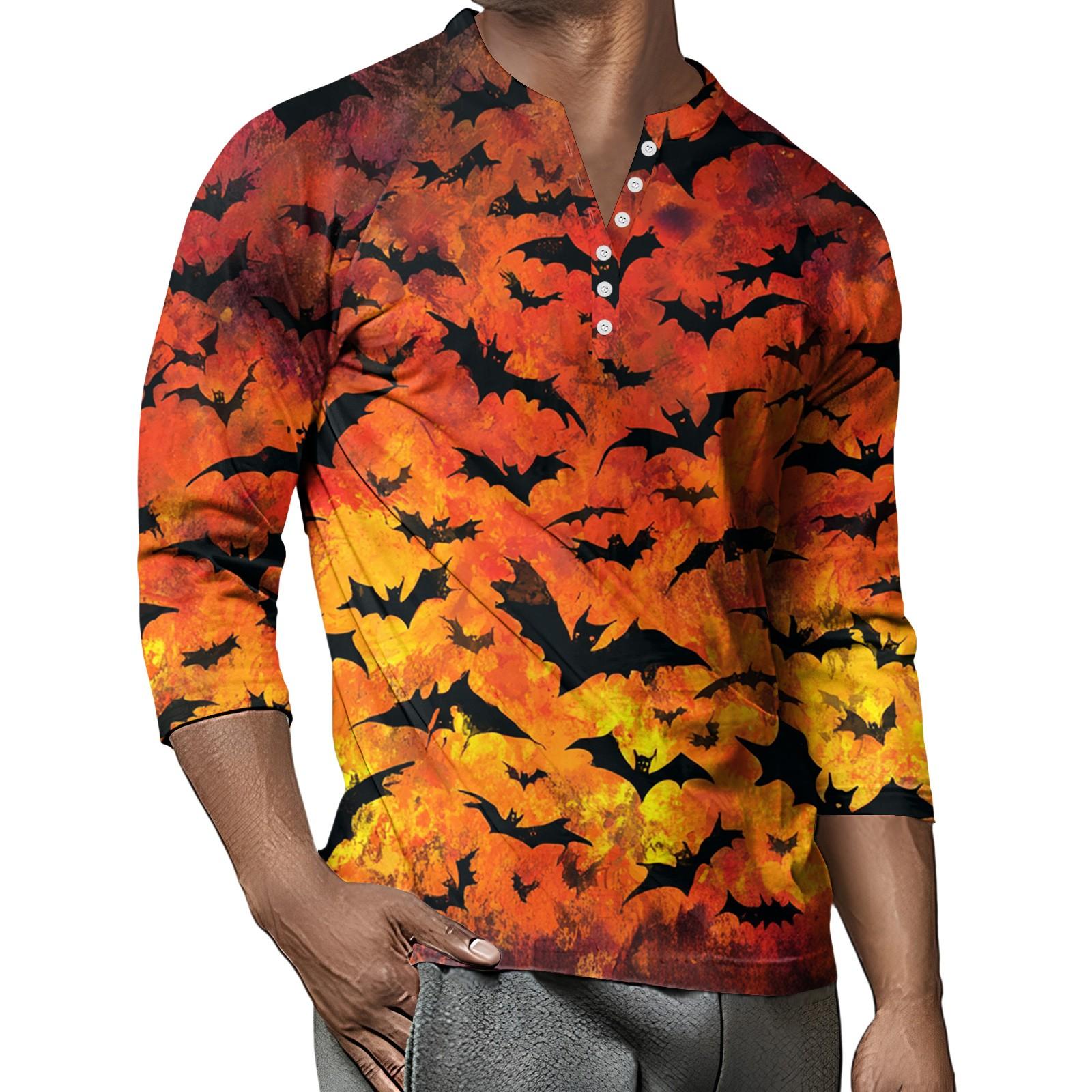 

Мужской контрастный топ реглан на пуговицах с рукавом 3/4 XL шафрановый