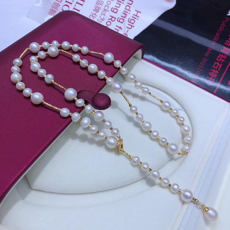 Elegant Freshwater Pearl Necklace: Irregular Design, Versatile Clavicle Chain for Women