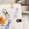 5pcs/Pack Cute Kitten Cat Paw Magnetic Bookmarks - Color-Coded (Kitten Colors) Soft Magnetic Page Clips, Foldable Book Markers for Books