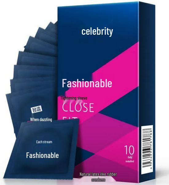 Celebrity Ultra-Thin Dynamic Threaded Condoms: Smooth, Liquid Lubricated, 0.02mm for Stylish, Enhanced Experience.